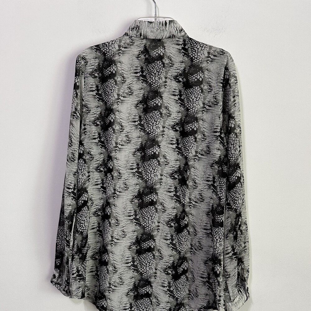 Cabi Blouse S 988 Gray Python Snake Button Front … - image 8